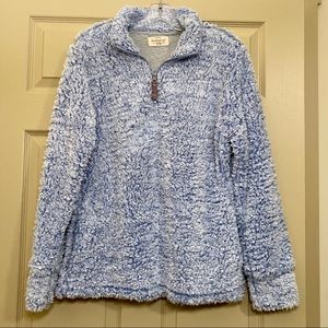 ❌DONATED❌ Periwinkle Sherpa quarter zip pullover